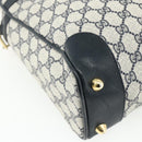 GUCCI GG Supreme Sherry Line Hand Bag PVC 2way Navy Gold 904 02 015 Auth YKZ1353-9