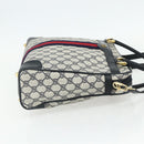 GUCCI GG Supreme Sherry Line Hand Bag PVC 2way Navy Gold 904 02 015 Auth YKZ1353-4