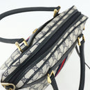 GUCCI GG Supreme Sherry Line Hand Bag PVC 2way Navy Gold 904 02 015 Auth YKZ1353-6
