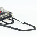 GUCCI GG Supreme Sherry Line Hand Bag PVC 2way Navy Gold 904 02 015 Auth YKZ1353-8
