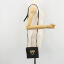 Salvatore Ferragamo Gancini Shoulder Bag Leather Black Gold Auth YKZ1355A-22