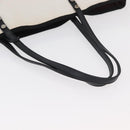 CHANEL Ladies First Tote Bag Canvas White Silver CC Auth YKZ1356A-8