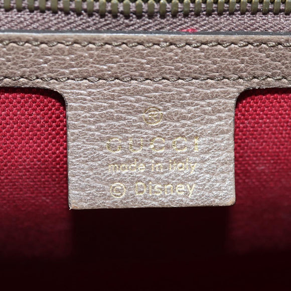 GUCCI GG Supreme Donald Duck Hand Bag PVC 2way Beige Gold 648134 Auth YKZ1358M