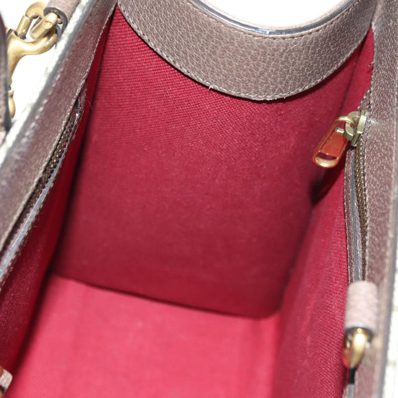 GUCCI GG Supreme Donald Duck Hand Bag PVC 2way Beige Gold 648134 Auth YKZ1358M