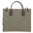 GUCCI GG Supreme Donald Duck Hand Bag PVC 2way Beige Gold 648134 Auth YKZ1358M-3