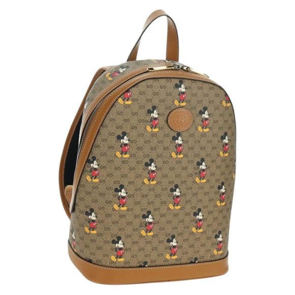 GUCCI Micro GG Supreme Disney Backpack PVC Beige Gold 552884 Auth YKZ1359M