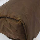 PRADA Chain Hand Bag Nylon Brown Gold Auth YKZ136-14