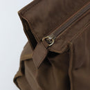 PRADA Chain Hand Bag Nylon Brown Gold Auth YKZ136-10