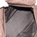 PRADA Chain Hand Bag Nylon Brown Gold Auth YKZ136-11