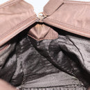 PRADA Chain Hand Bag Nylon Brown Gold Auth YKZ136-19