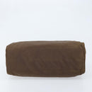 PRADA Chain Hand Bag Nylon Brown Gold Auth YKZ136-5