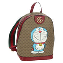 GUCCI Micro GG Supreme Doraemon Backpack PVC Beige Gold 647816 Auth YKZ1360M-1
