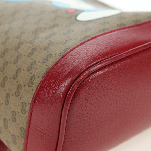 GUCCI Micro GG Supreme Doraemon Backpack PVC Beige Gold 647816 Auth YKZ1360M