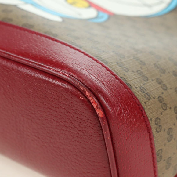 GUCCI Micro GG Supreme Doraemon Backpack PVC Beige Gold 647816 Auth YKZ1360M