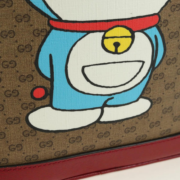 GUCCI Micro GG Supreme Doraemon Backpack PVC Beige Gold 647816 Auth YKZ1360M