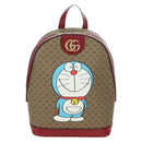 GUCCI Micro GG Supreme Doraemon Backpack PVC Beige Gold 647816 Auth YKZ1360M-2
