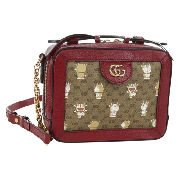 GUCCI Micro GG Supreme Doraemon Collaboration Bag PVC Beige 655596 Auth YKZ1361M