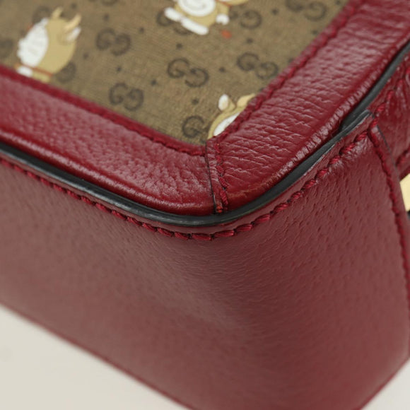 GUCCI Micro GG Supreme Doraemon Collaboration Bag PVC Beige 655596 Auth YKZ1361M