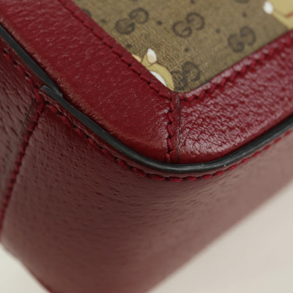 GUCCI Micro GG Supreme Doraemon Collaboration Bag PVC Beige 655596 Auth YKZ1361M
