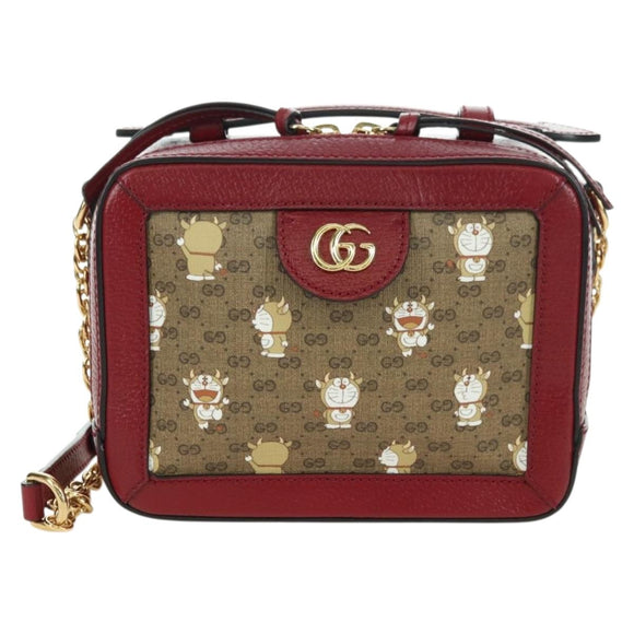 GUCCI Micro GG Supreme Doraemon Collaboration Bag PVC Beige 655596 Auth YKZ1361M