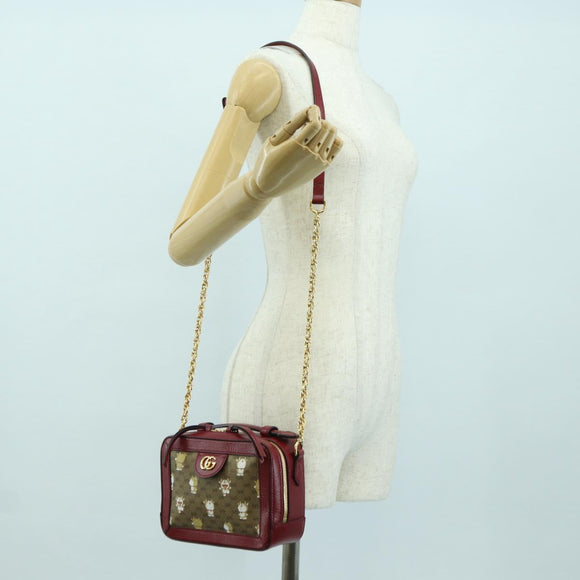 GUCCI Micro GG Supreme Doraemon Collaboration Bag PVC Beige 655596 Auth YKZ1361M