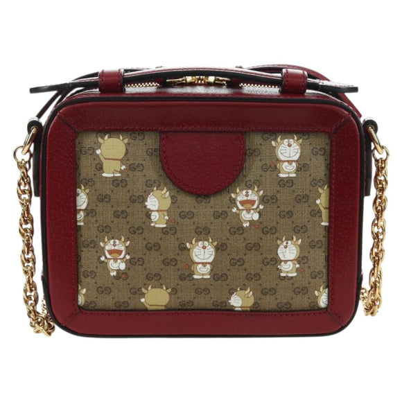 GUCCI Micro GG Supreme Doraemon Collaboration Bag PVC Beige 655596 Auth YKZ1361M