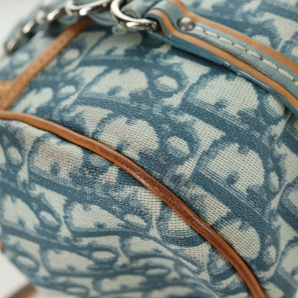 Christian Dior Trotter Canvas Romantic Chain Bag PVC Light Blue Auth YKZ1362SAV