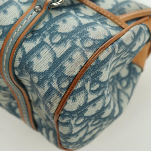 Christian Dior Trotter Canvas Romantic Chain Bag PVC Light Blue Auth YKZ1362SAV