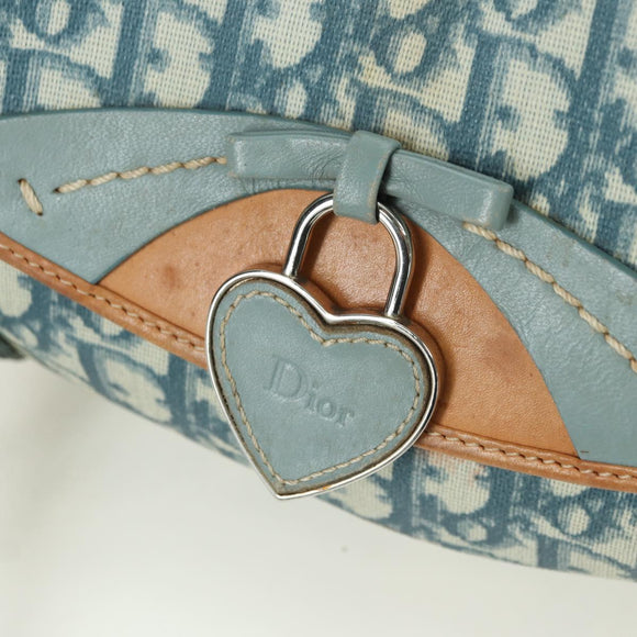 Christian Dior Trotter Canvas Romantic Chain Bag PVC Light Blue Auth YKZ1362SAV