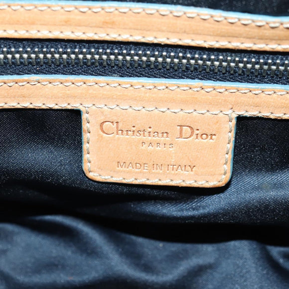 Christian Dior Trotter Canvas Romantic Chain Bag PVC Light Blue Auth YKZ1362SAV