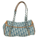 Christian Dior Trotter Canvas Romantic Chain Bag PVC Light Blue Auth YKZ1362SAV-3