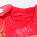 Christian Dior Bijueldo Shoulder Bag Leather Red Gold Auth YKZ1363A-16