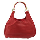 Christian Dior Bijueldo Shoulder Bag Leather Red Gold Auth YKZ1363A-3