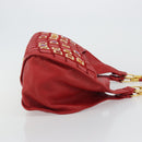 Christian Dior Bijueldo Shoulder Bag Leather Red Gold Auth YKZ1363A-4