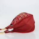 Christian Dior Bijueldo Shoulder Bag Leather Red Gold Auth YKZ1363A-5