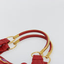 Christian Dior Bijueldo Shoulder Bag Leather Red Gold Auth YKZ1363A-8