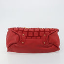 Christian Dior Bijueldo Shoulder Bag Leather Red Gold Auth YKZ1363A-9