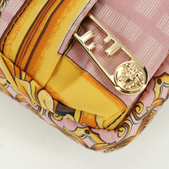 FENDI Zucca Canvas FENDACE Bag VERSACE Collaboration Pink Auth YKZ1364M