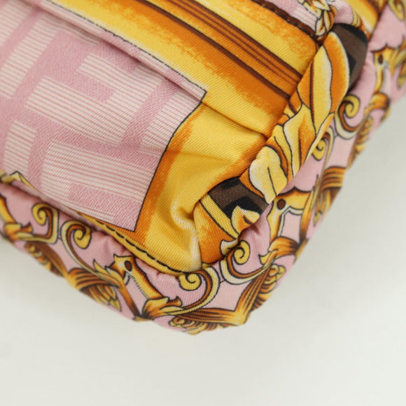FENDI Zucca Canvas FENDACE Bag VERSACE Collaboration Pink Auth YKZ1364M
