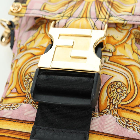 FENDI Zucca Canvas FENDACE Bag VERSACE Collaboration Pink Auth YKZ1364M