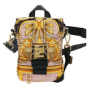 FENDI Zucca Canvas FENDACE Bag VERSACE Collaboration Pink Auth YKZ1364M-13