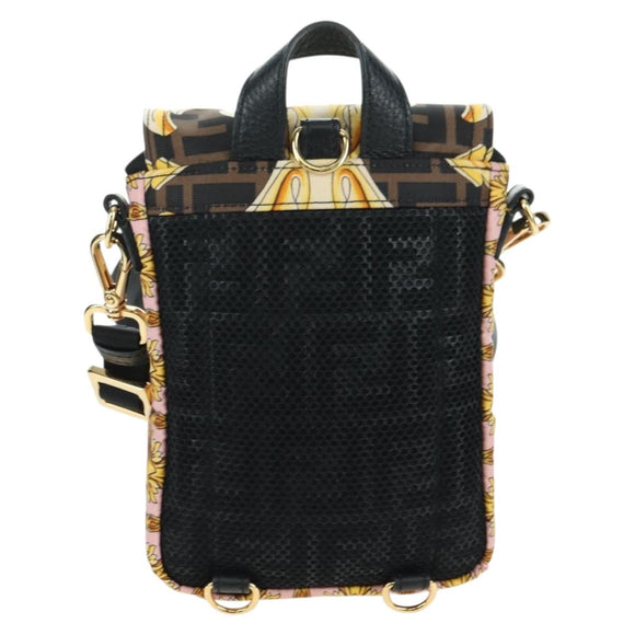 FENDI Zucca Canvas FENDACE Bag VERSACE Collaboration Pink Auth YKZ1364M