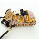 FENDI Zucca Canvas FENDACE Bag VERSACE Collaboration Pink Auth YKZ1364M-3