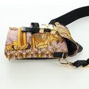 FENDI Zucca Canvas FENDACE Bag VERSACE Collaboration Pink Auth YKZ1364M-4
