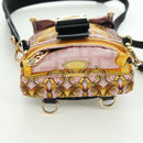 FENDI Zucca Canvas FENDACE Bag VERSACE Collaboration Pink Auth YKZ1364M-5