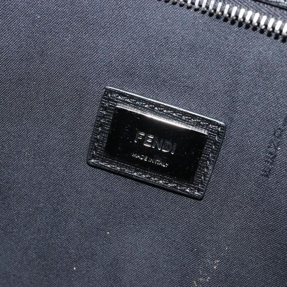 FENDI Tote Bag Leather Black Silver Auth YKZ1365A