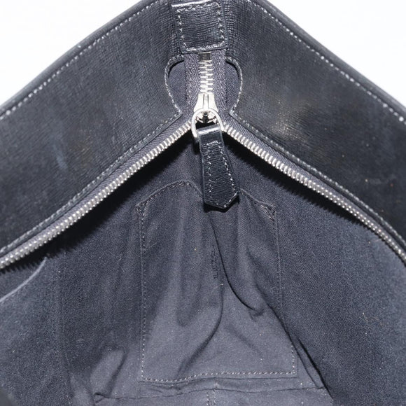 FENDI Tote Bag Leather Black Silver Auth YKZ1365A