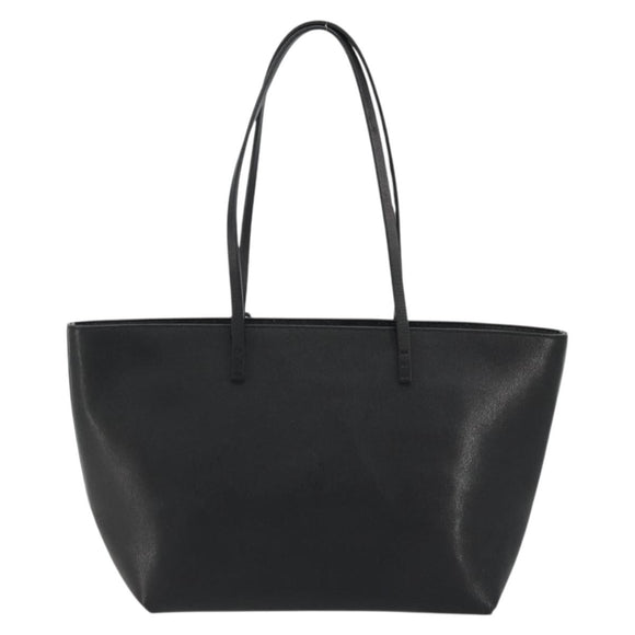 FENDI Tote Bag Leather Black Silver Auth YKZ1365A