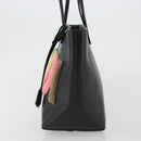 FENDI Tote Bag Leather Black Silver Auth YKZ1365A-3