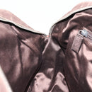 PRADA Hand Bag Canvas Brown Silver Auth YKZ137-19